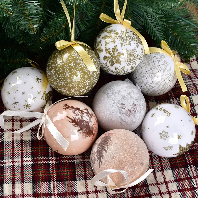 Christmas Decoration Sticker Ball Series 75MM Snowflake Memory Ball