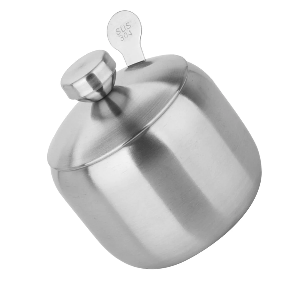 3 Piece Stainless Steel Condiment Jars Salt Pepper Shakers Spice Containers Kitchen Storage ganizer Box