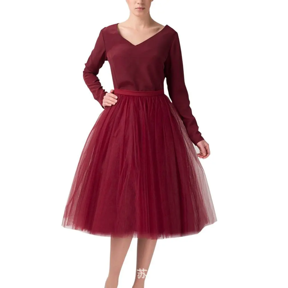 Women Summer Vintage Tulle Skirt Adult Fancy Ballet Dancewear Party Costume Ball Gown Mini Skirt