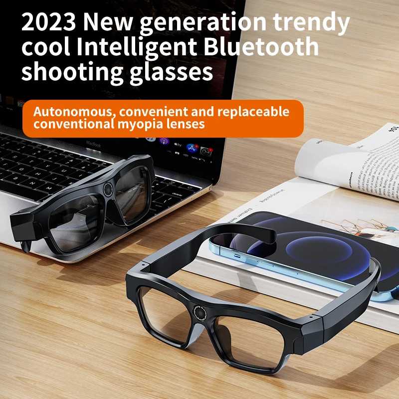 

Xv18 New Generation Head Mounted Fashionable Smart Bluetooth Glasses 256g Replaceable Myopia Lens 4k Ultra Clear Camera Glasses