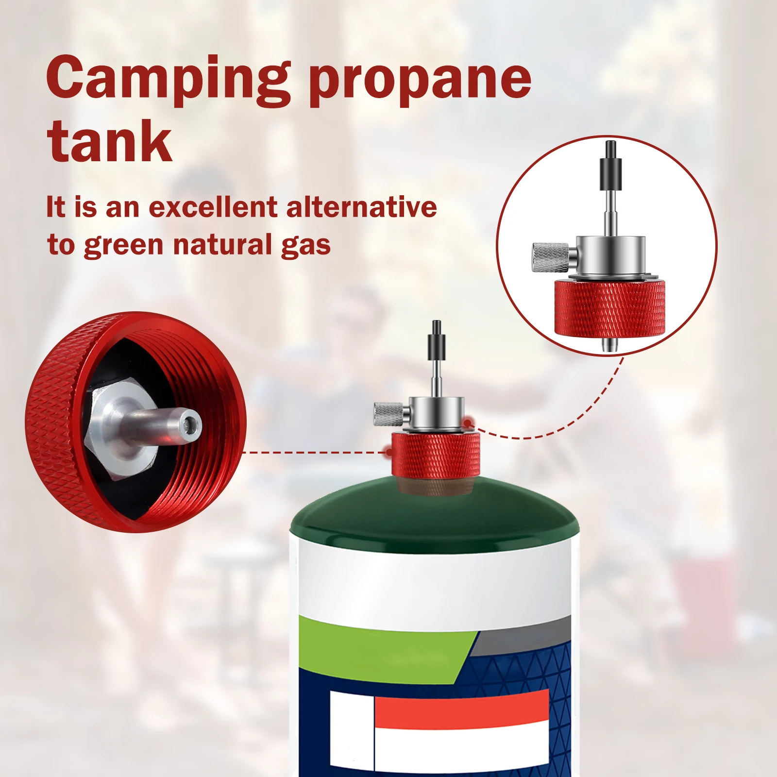 Airsoft Propane Filling Refill Adapter Propane Refill Tank Accessory Non Leaking Green Gas Tank Connector Reusable