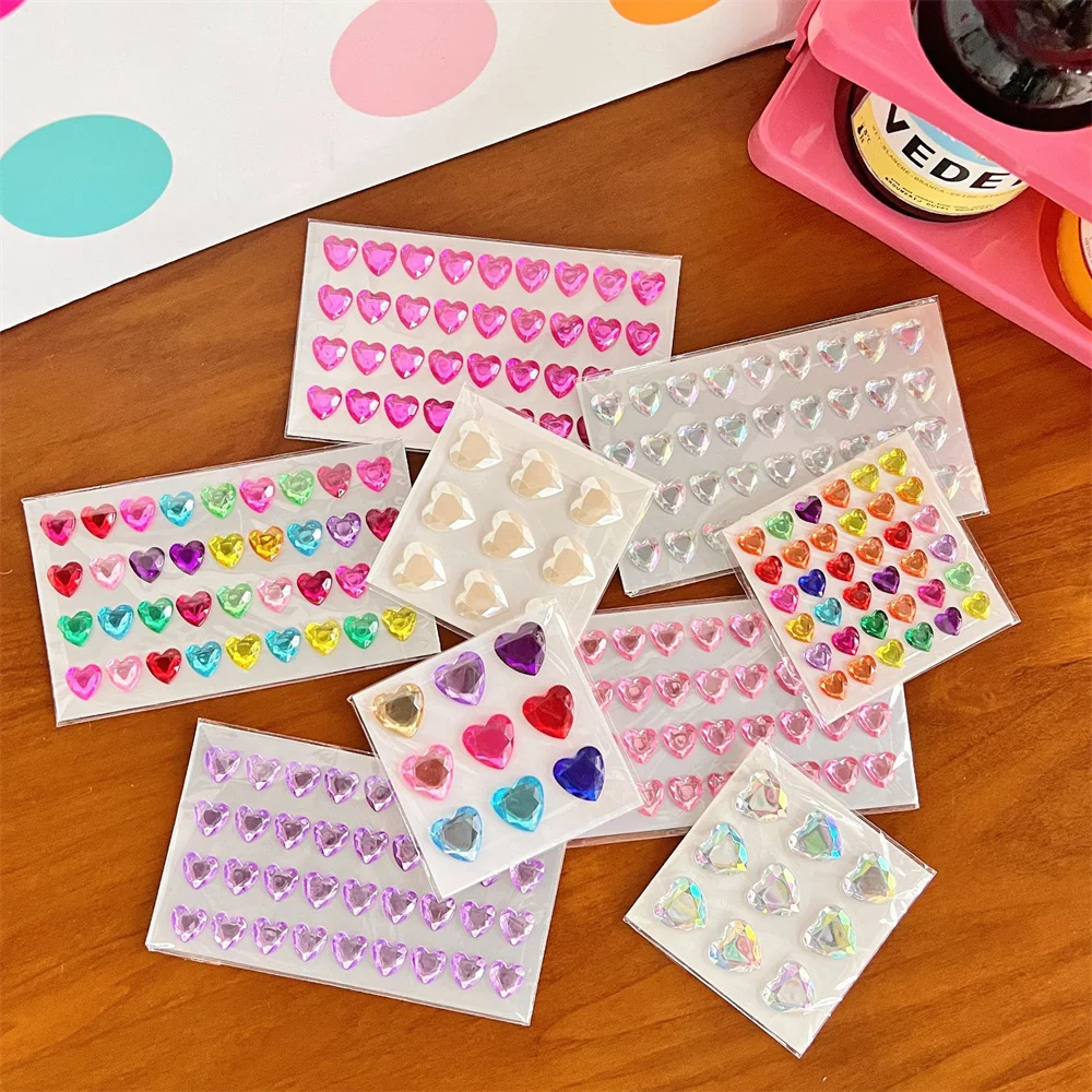 Diamond Stickers Cartoon 3d Three-dimensional DIY Heart Shaped Stickerk Phone PC Car Decal Styling Accessories Stickers