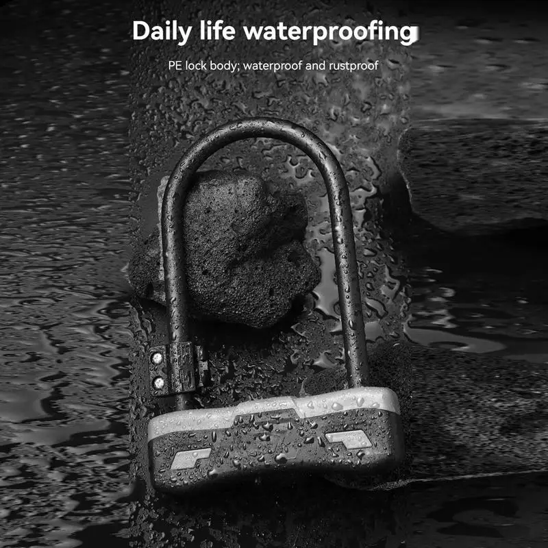 قفل الدراجة النارية، أقفال شديدة التحمل ومضادة للسرقة، لوازم ركوب الدراجات لمقود الرف والتنقل والسفر والمدرسة الخارجية للبالغين #4