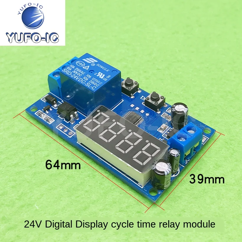 Free Ship 3pcs 24V Time Relay Module Delay Timing Switch Digital Display Cycle Reciprocating Automatic Cycle