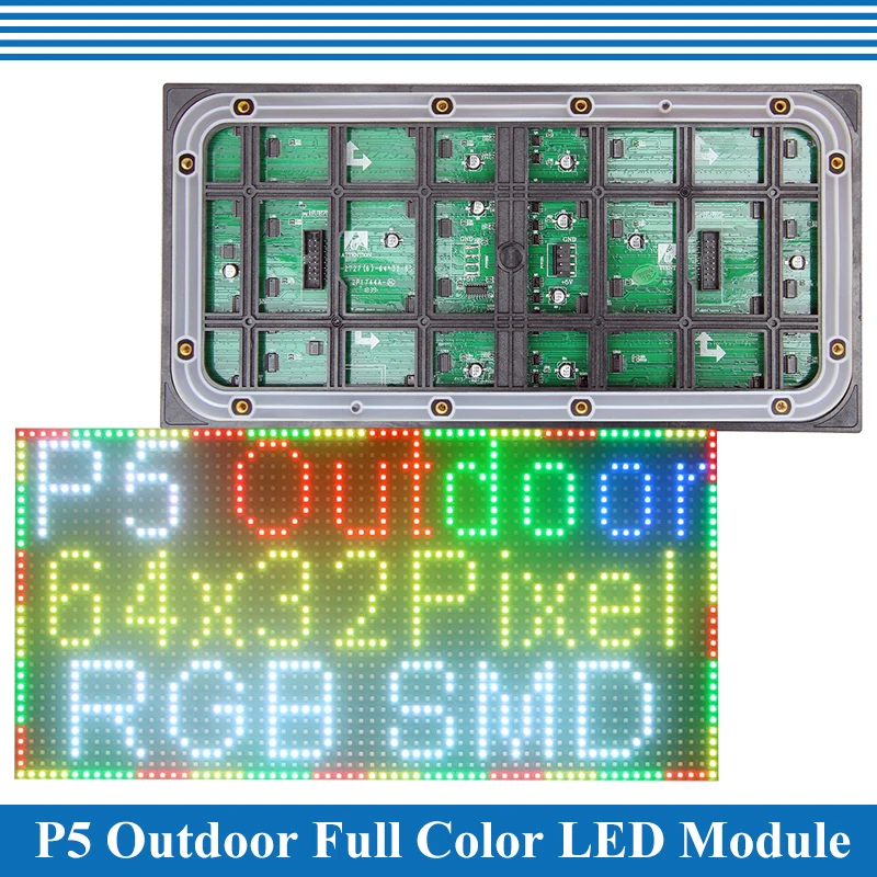 P5 LED screen panel module 320*160mm 64*32 pixels 1/8 Scan Outdoor 3in1 SMD Full color P5 LED display panel module