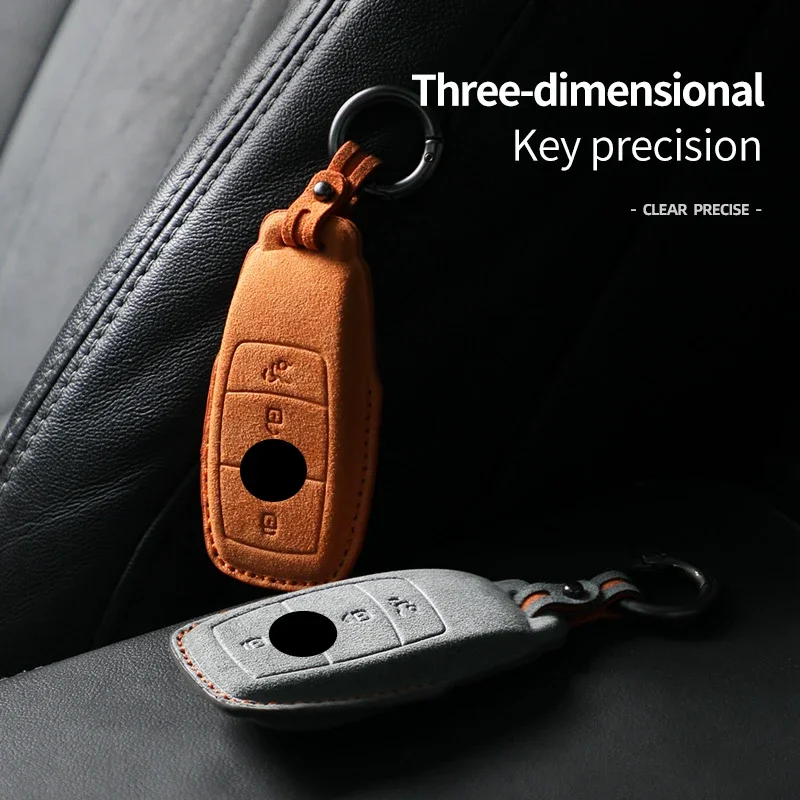 

Alcantara Car Key Case Cover Shell For Mercedes Benz 2017 E Class E43 E300 E400 W213 2018 S Class