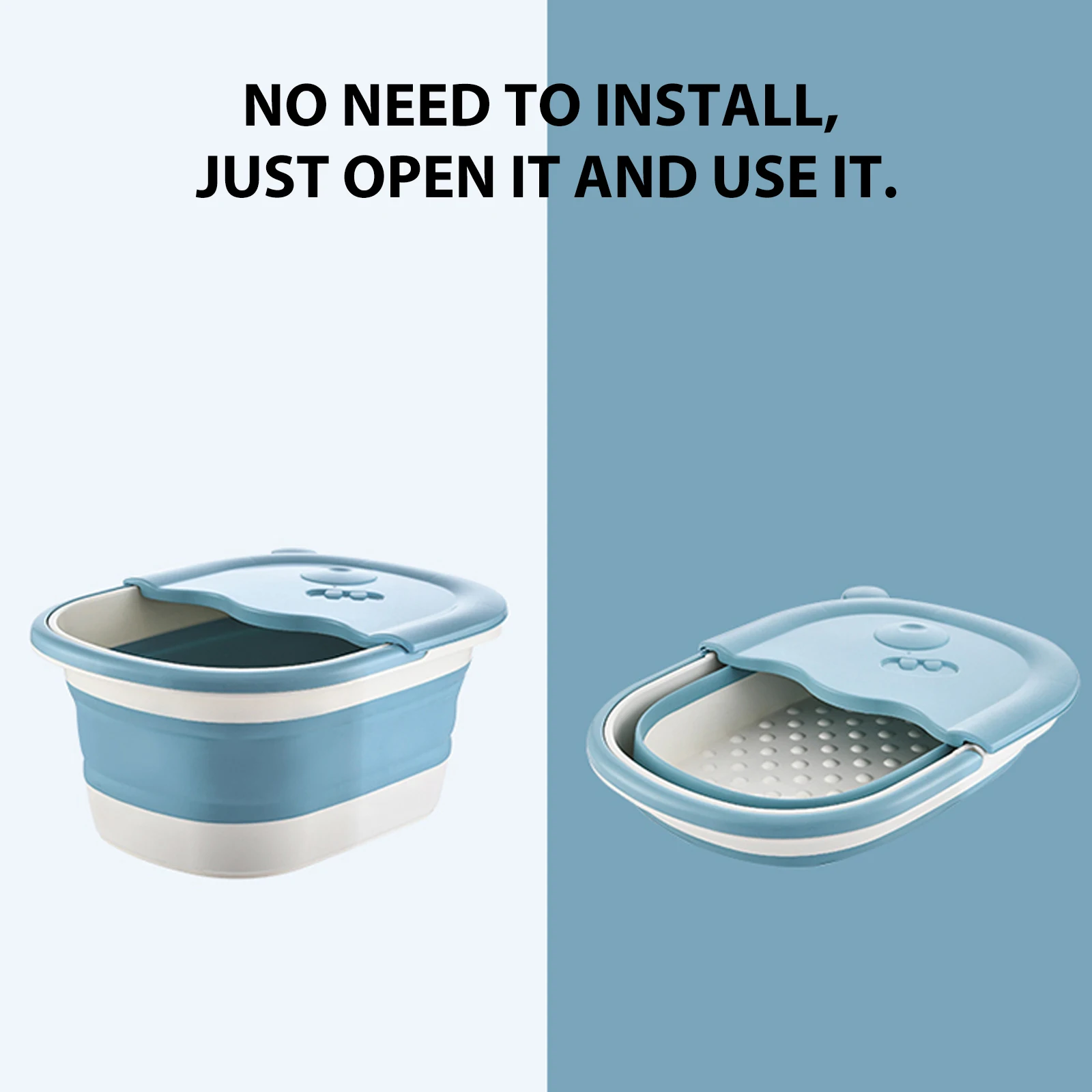 

1 pc Foldable Foot Soak Basin Household Creative Foot Bath Bucket Portable Water Basin For Home Washing Tub