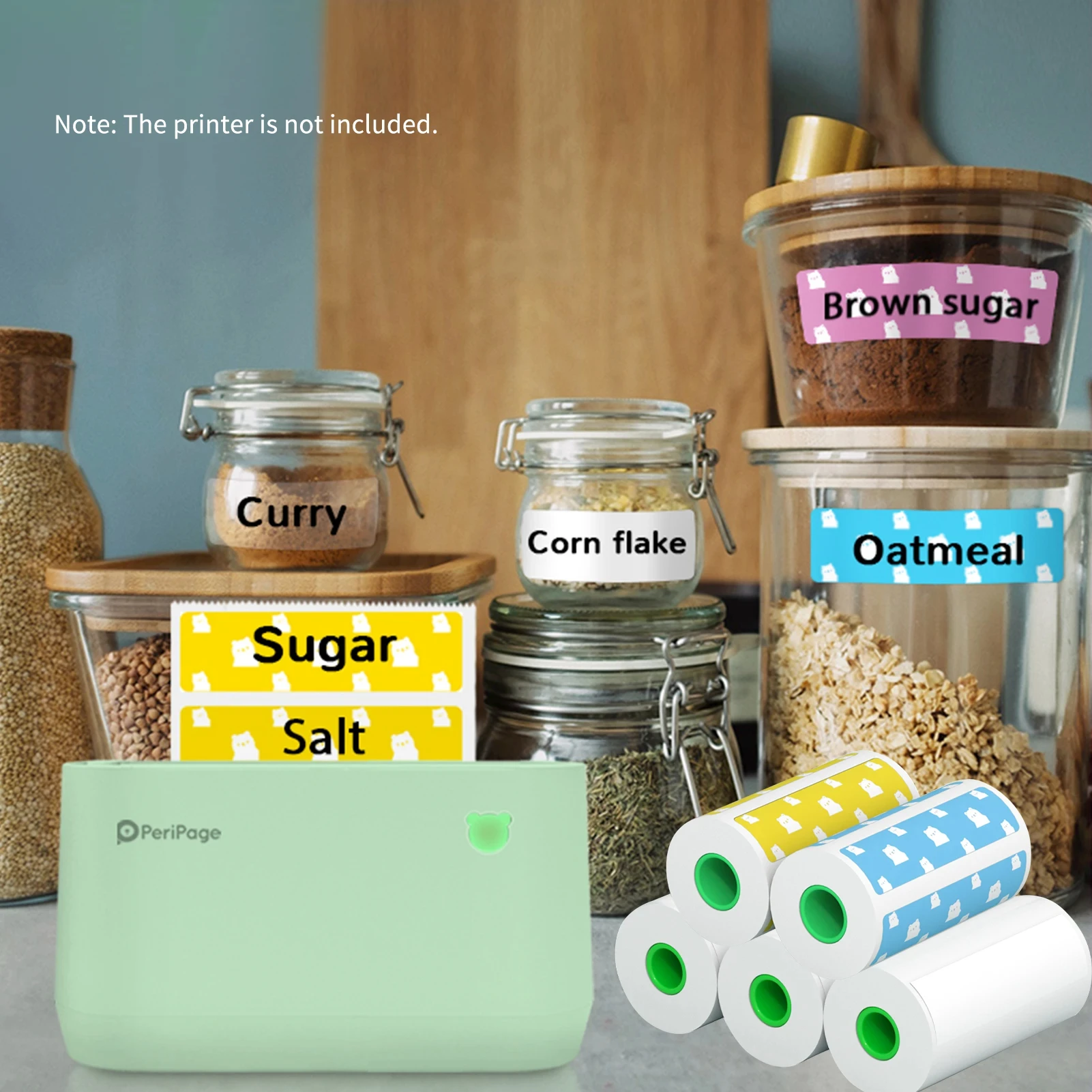 PeriPage 3 Rolls Label Paper Sticker Self-Adhesive Waterproof Oil-proof Paper 56x30MM for Learning, Note, journal, DlY,Work