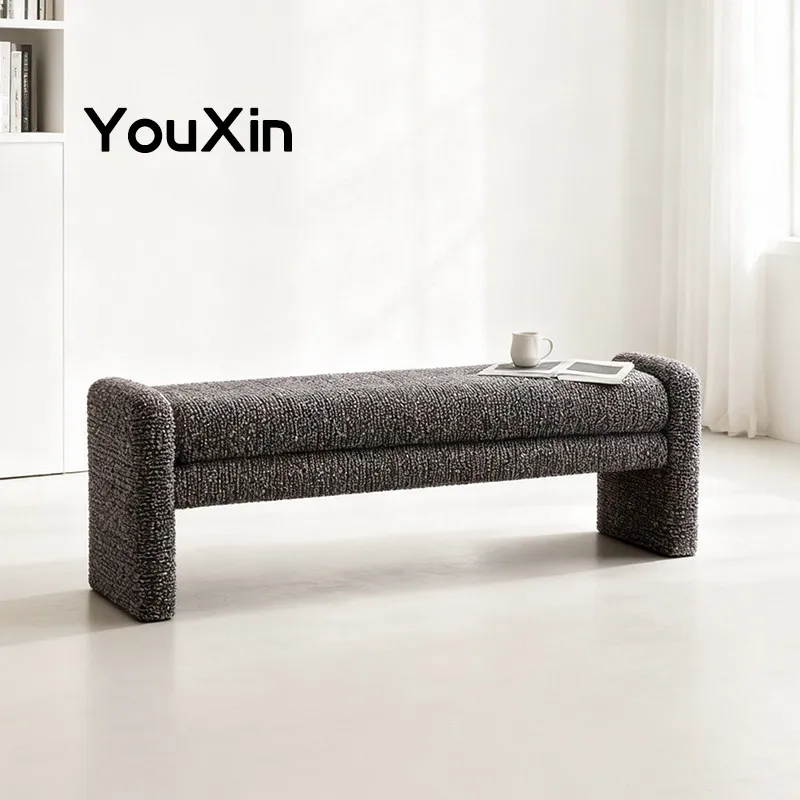 French-style Elegance Benches Long-tiled Designer Bedroom Closet Benches Fabric Entranceway Home Furniture Panchine ZYCD