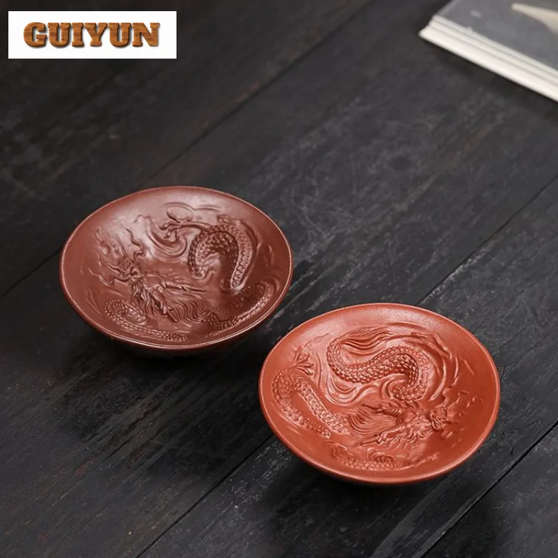 

50 мл Yixing чашка ручной работы в виде дракона для медитации дорожная чайная чаша чашка для Пуэра конусная чашка настоящий чайный набор Zisha