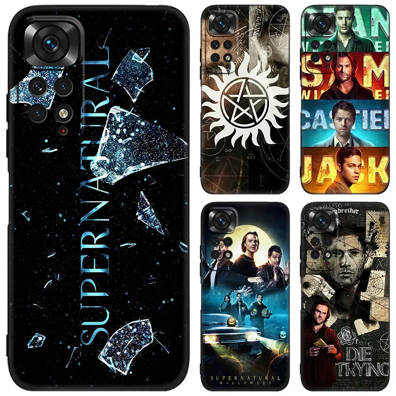 Supernatural tv show Black Phone Case For Xiaomi Redmi Note 12 Pro 11 Pro Plus 11S 11T 10 10T 5G 10S 9S 9 8 Pro Cover