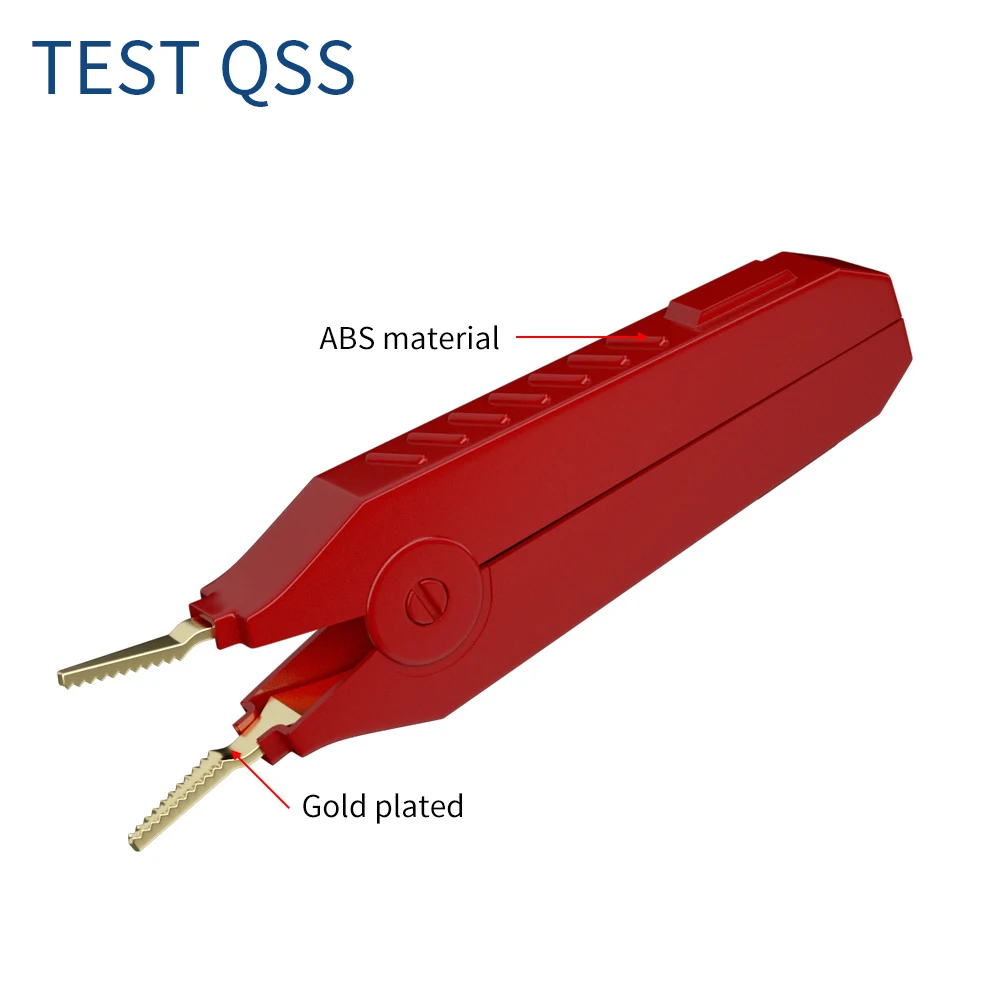 QSS Kelvin 91mm Clip a coccodrillo Clip di prova LCR in rame placcato oro SMD LCR metallo a bassa resistenza per strumento di precisione Q.60035