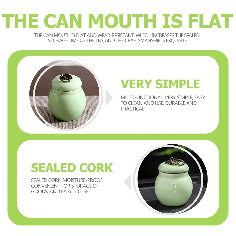 

2 Pcs Vintage Tea Canisters Storage Jar for Bags Moisture-proof Containers Ceramics Jars