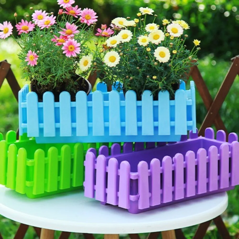 Pots de fleurs rectangulaires durables, bande en plastique, clôture de jardin, grande fente pour légumes épaisse, bricolage, maison supplémentaire