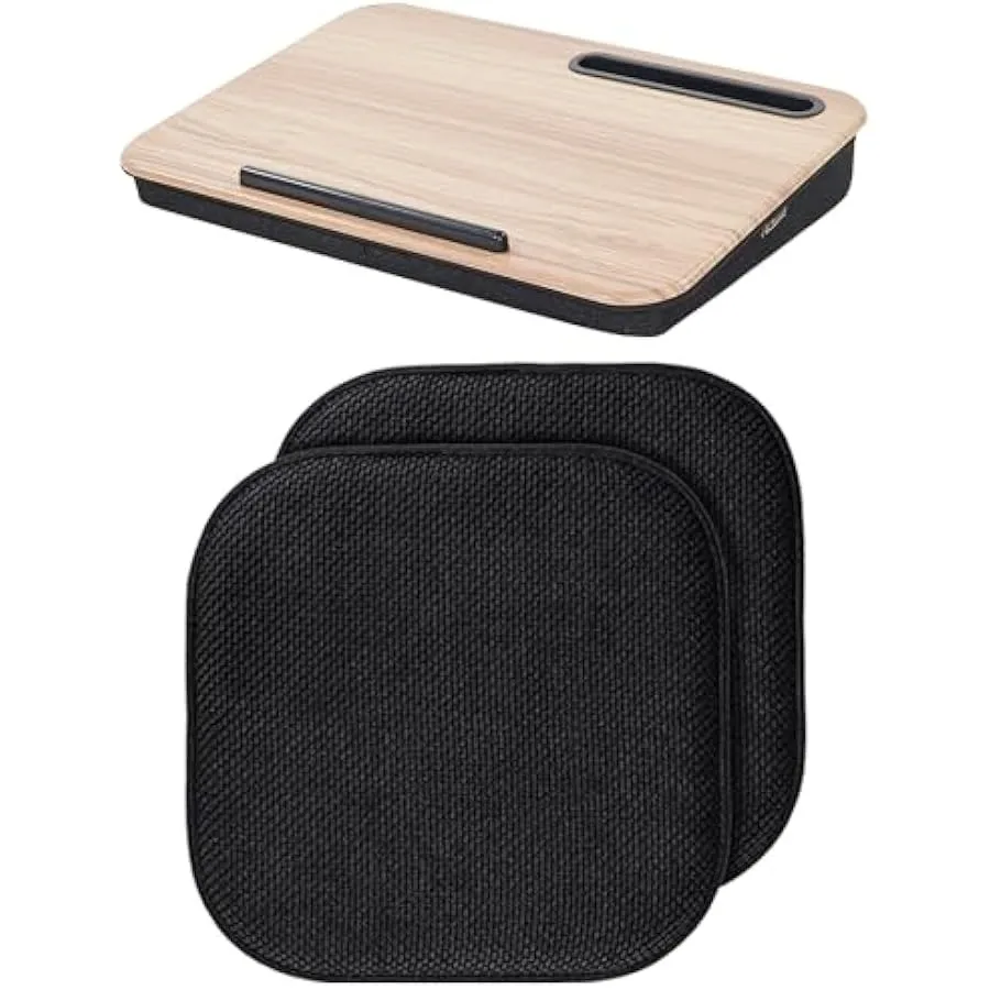 

Gorilla Grip Cushion Lap Desk and Memory Foam Chair Cushions Lap Desk in Lightwood Fits 15 Inch Laptop Comfortable Foam Chair P