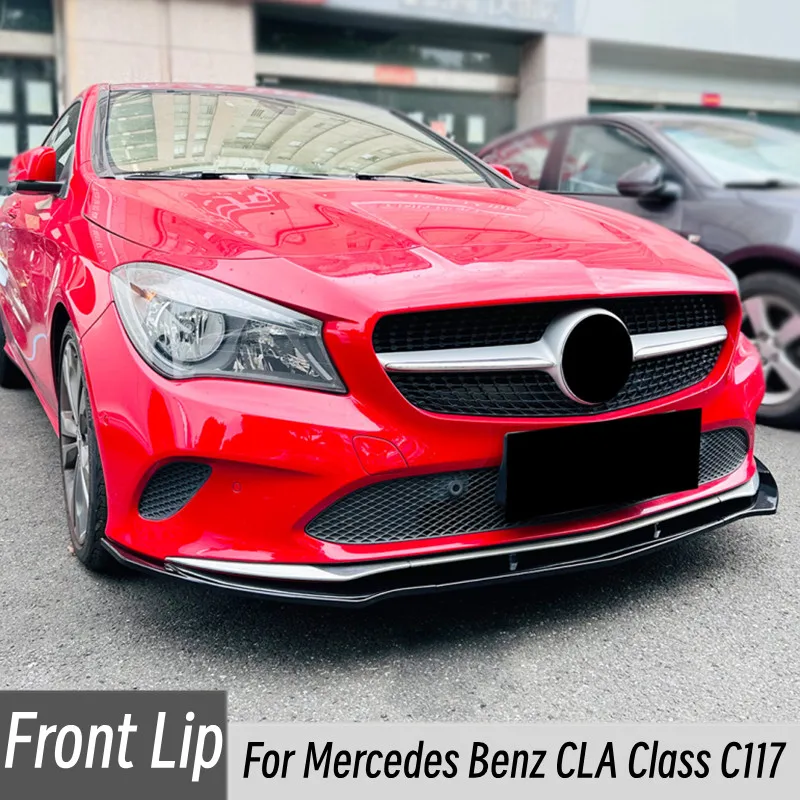 

For Mercedes Benz CLA Class C117 2016-2019 3pcs/Set Car Front Bumper Lip Chin Spoiler Splitter Bodykit Exterior Accessories