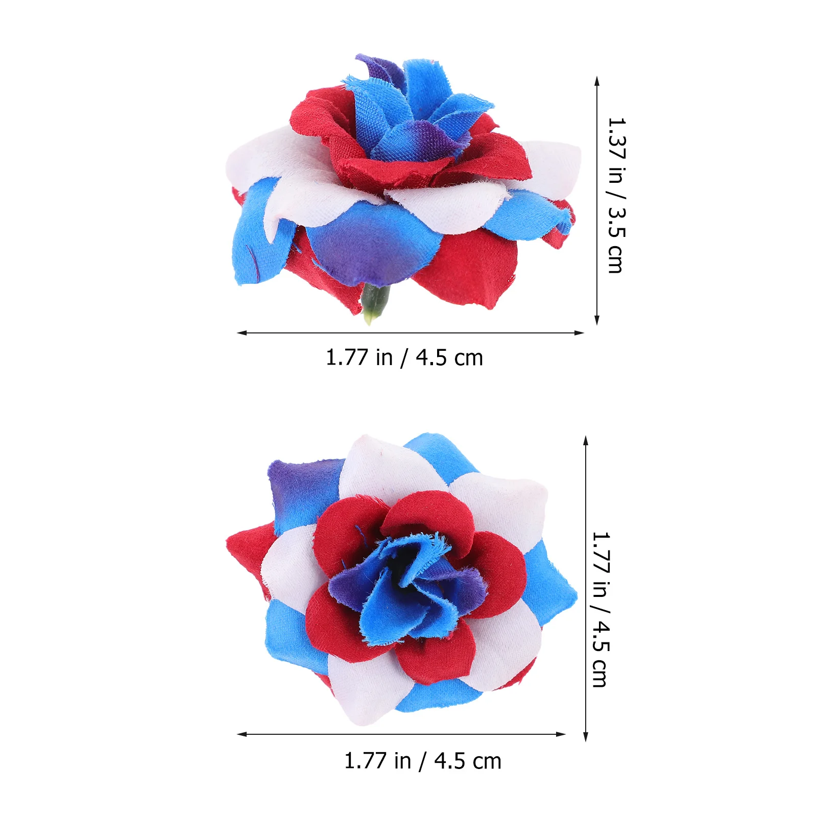 

30Pcs Artificial Rose Head Ornaments Red White Blue Fake Flower Heads for DIY Floral Crafts Wedding Party Decoration