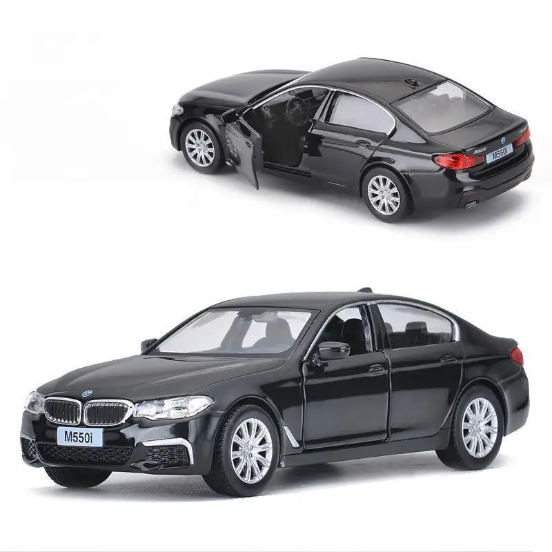 1/36 BMW M550i 5 Series Toy Car Model For Children RMZ City Diecast Alloy Metal Miniature Pull Back Collection Gift For Boys Kid