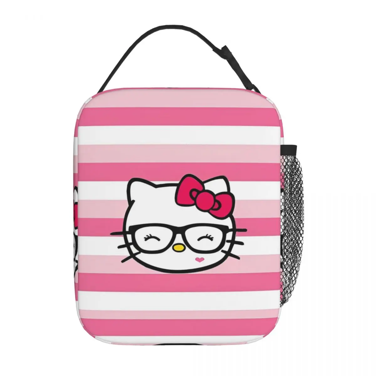 

Изолированные сумки для обеда Hello Kitty Happily, большая многоразовая сумка-холодильник, ланч-бокс, сумка для работы на открытом воздухе для девочек и мальчиков