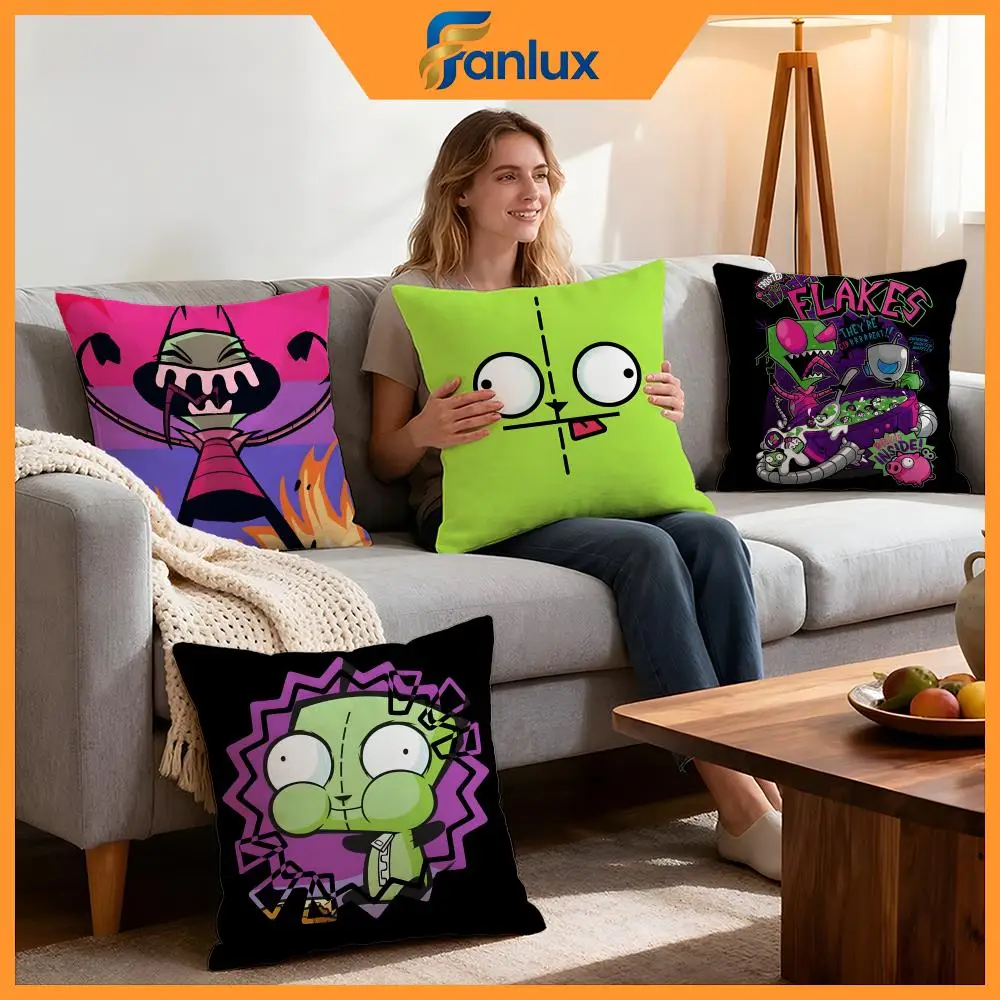 Cartoon Invader Zim Cushion Cover 4Pcs Decorative Covers Soft Cushion Case for Sofa Couch Decor 40x40 45x45 Pillowcases