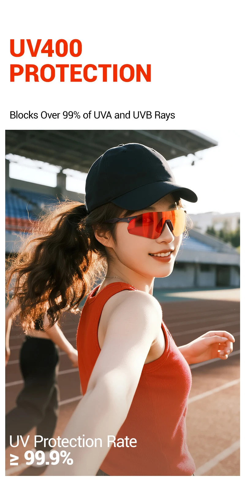 2026 Kapvoe Neue Herren-Sonnenbrille Leichte Lauf- und Radbrille UV400 Fahrradbrille MTB Sportbrille für Damen – Detail 5