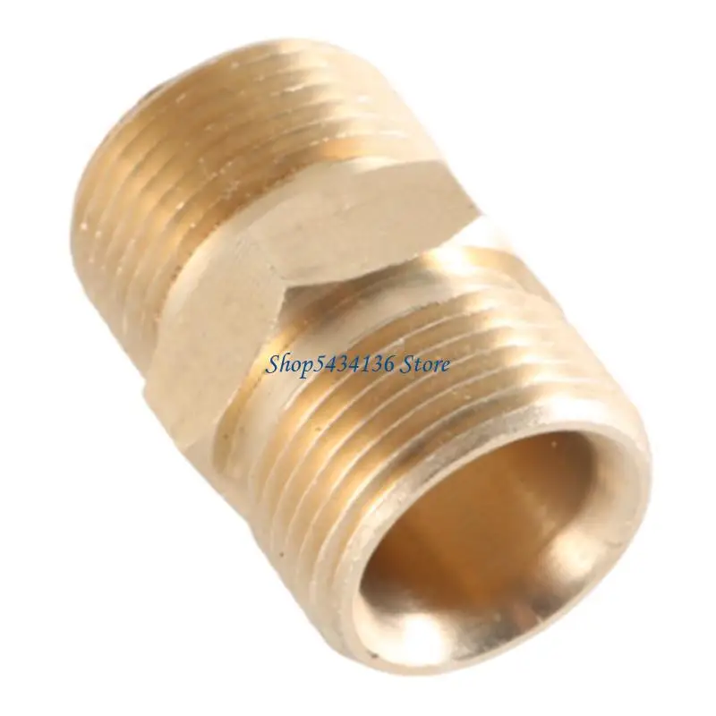H7ED High Strength M22 Male Thread Pressure Washer Hose Extension Connector Adapter Hose Extender, Brass,Easy Installs