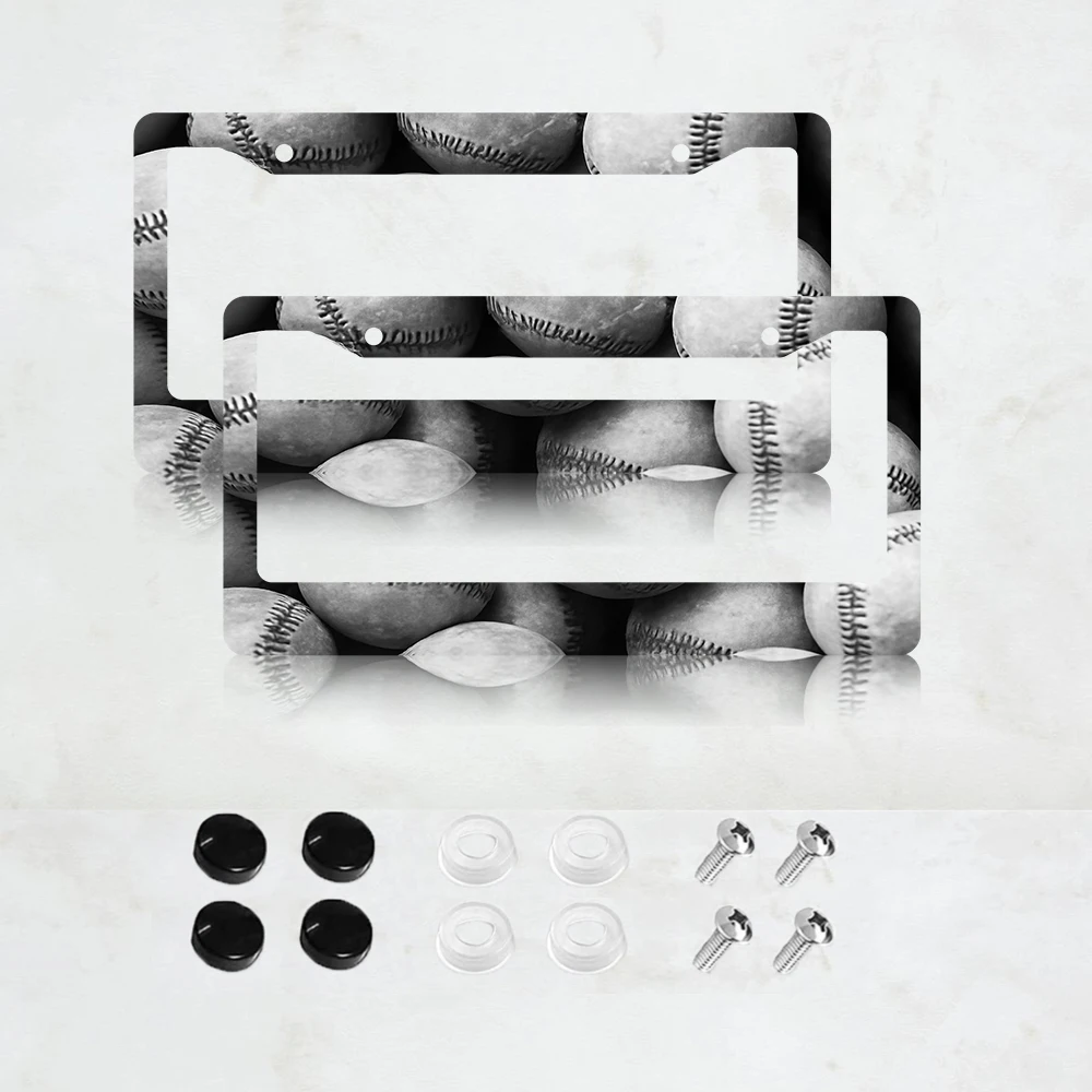 

2PC 2-Hole License Plate Frame in Black, Aluminum Material, 6x12 Inches, with Screws, Perfect for Retro, Novelty, and Car Decor