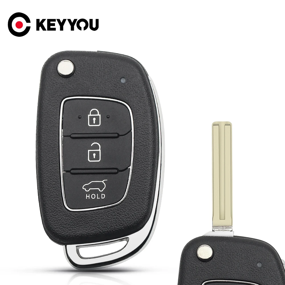 

KEYYOU 3 Buttons For Hyundai Solaris IX35 IX45 Santa Fe HB20 Verna Car Key Flip Folding Remote Auto Car Key Case Shell