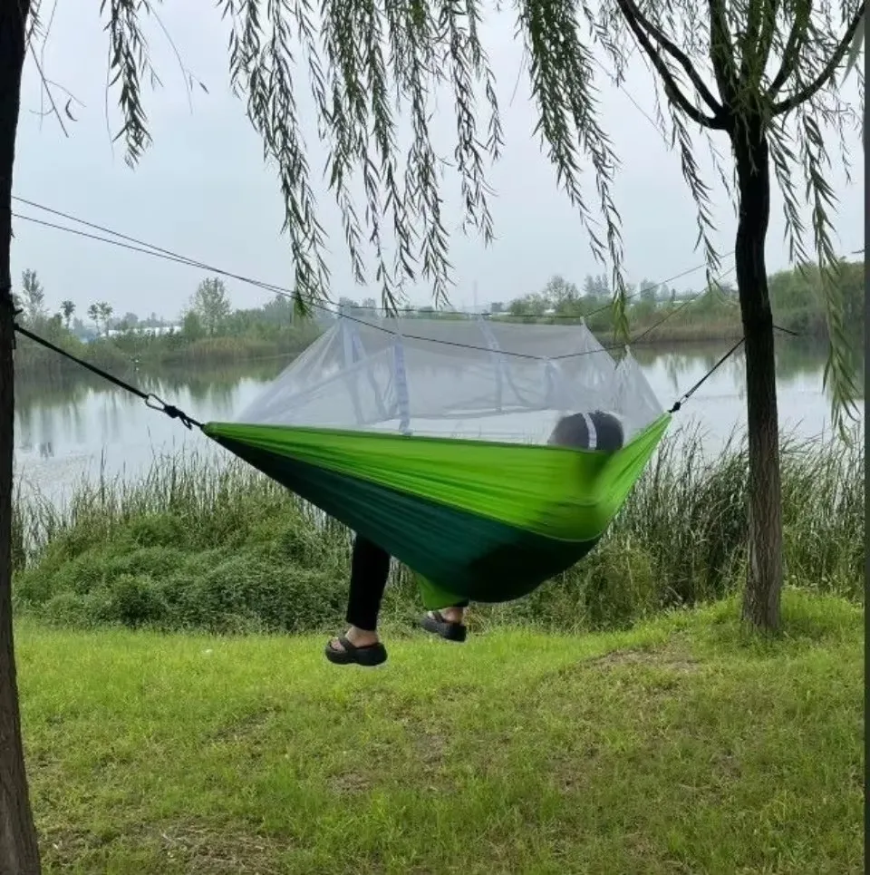 260-140cm-超軽量ナイロン二重層キャンプ用エアテント、屋外ポータブル旅行キャンプ用ハンモック