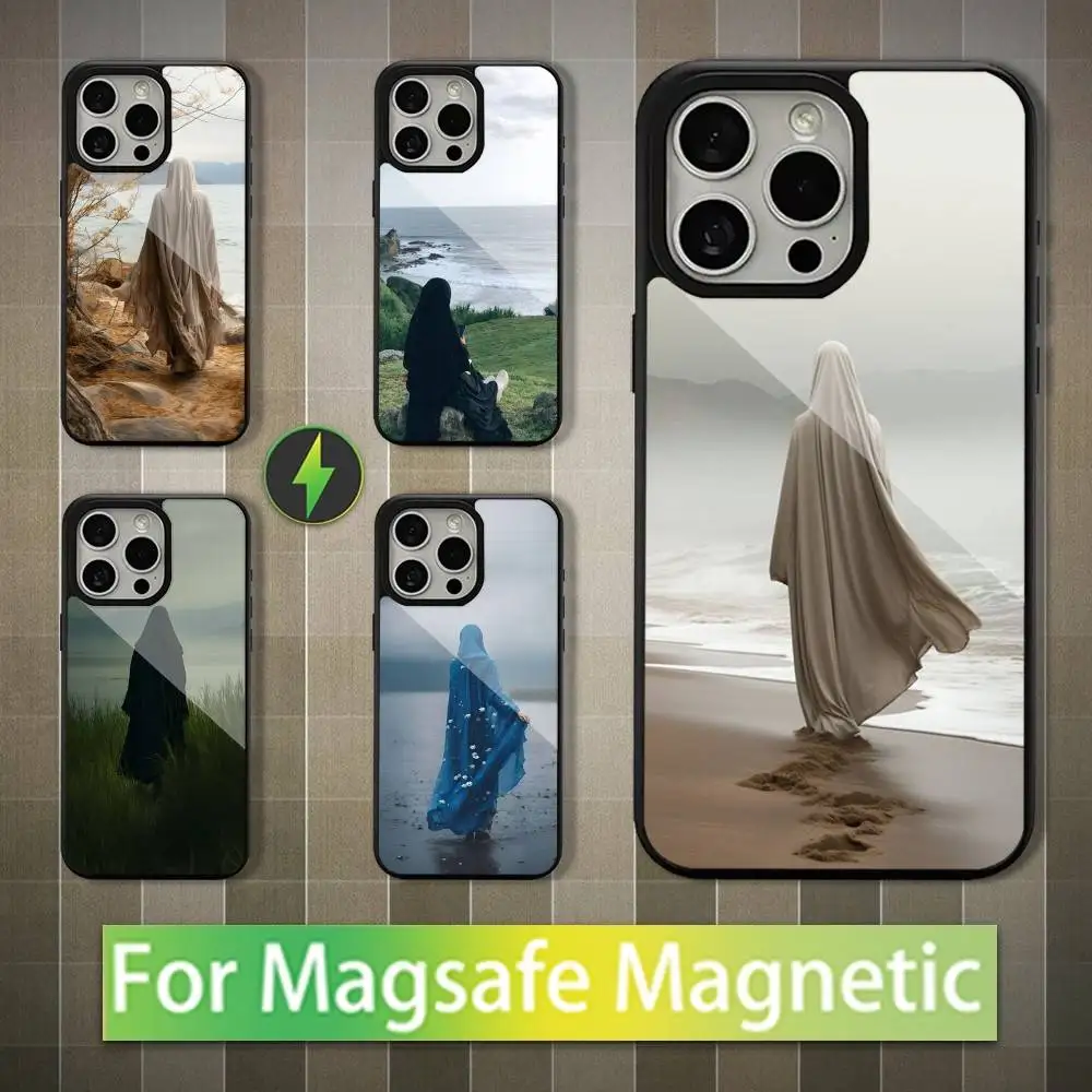 

Muslim Girls Arabic Phone Case For iPhone 16,17,15,14,13,12,11,Pro,Max,Plus,Mini,Magsafe,Magnetic Wireless Charging Case