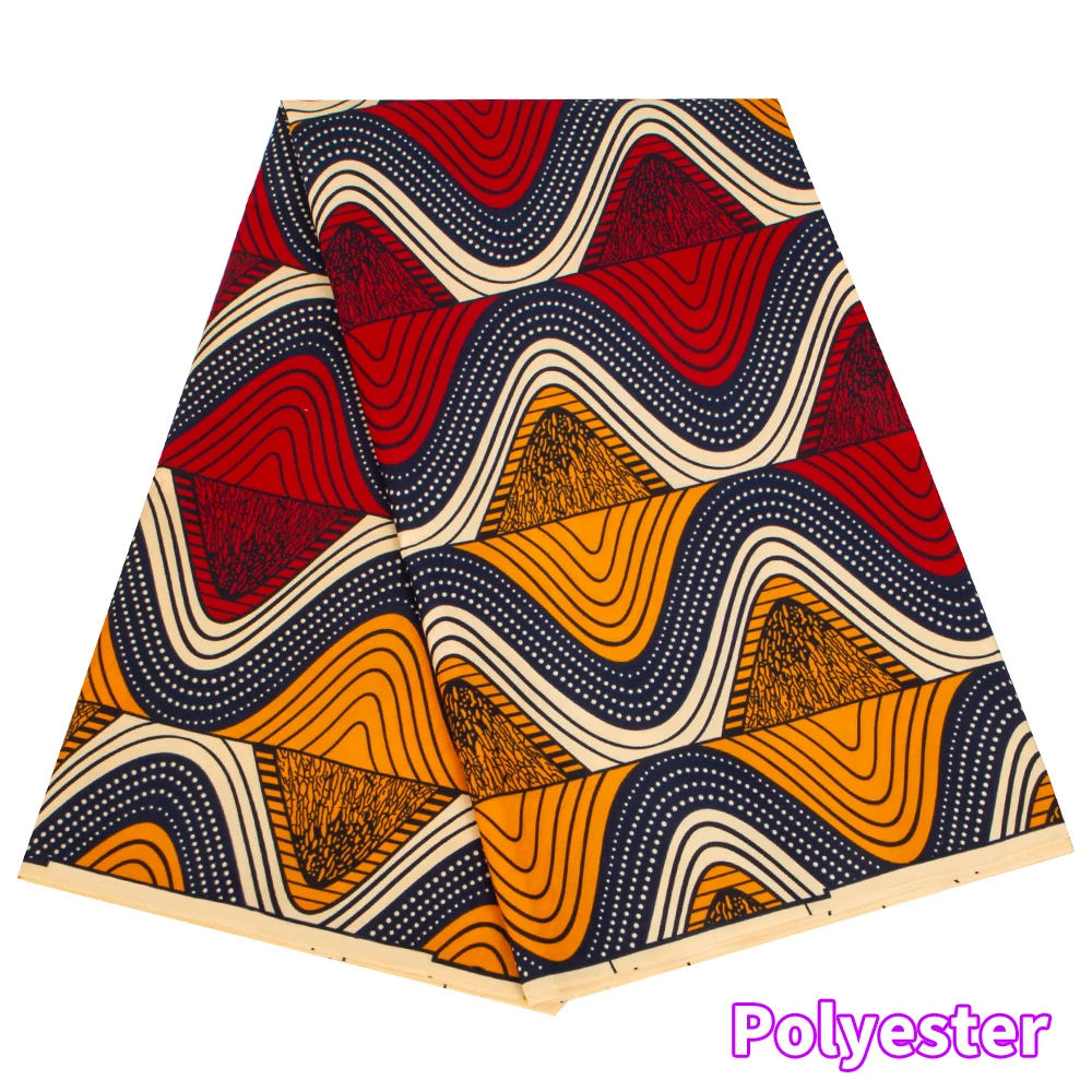 XIAOHUAGUA African Print Polyester Fabric Real Wax Tissu Party Dress Sewing Material By Yard Warps Patchwork DIY