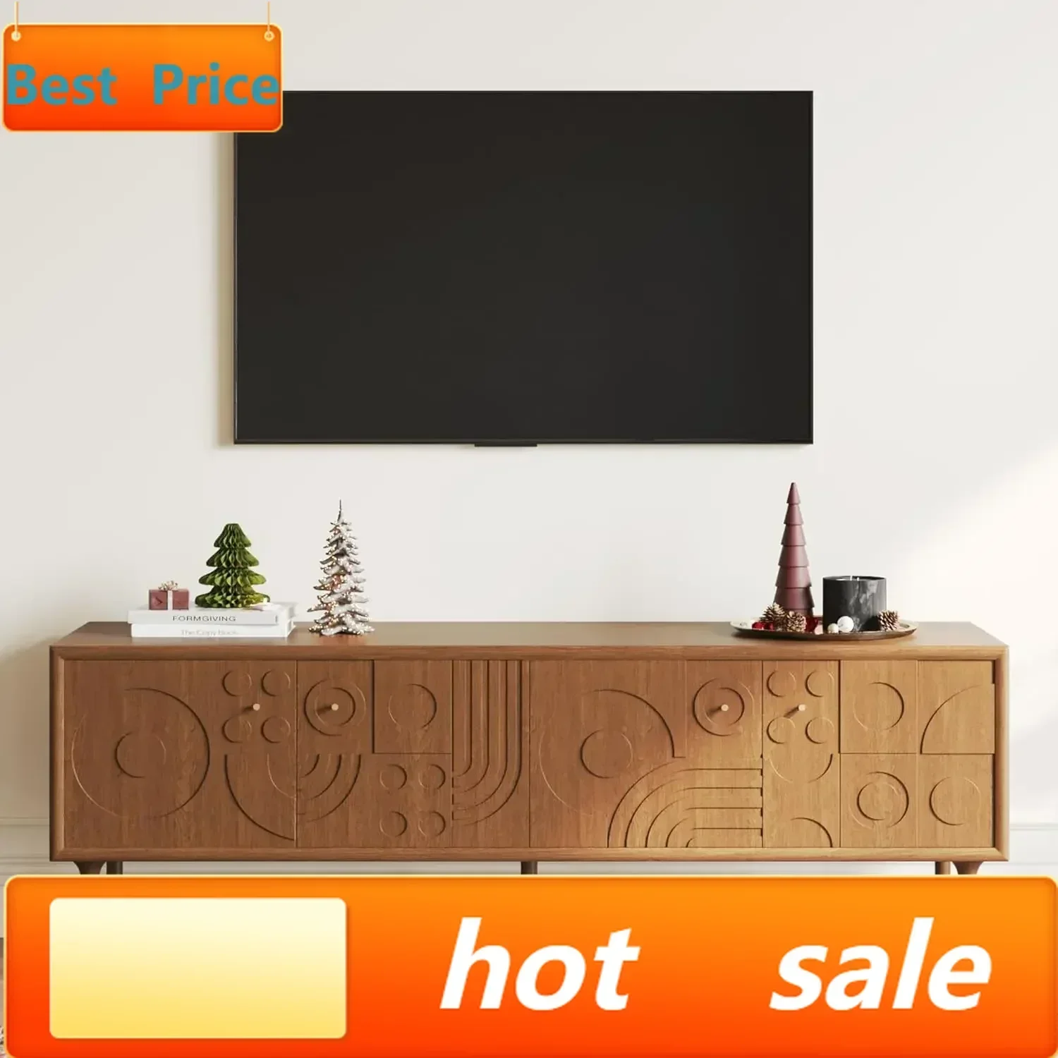 

Акционная цена. Скидка на ограниченное время. Горячие продажи. Современная тумба под телевизор из орехового дерева с местом для хранения для гостиной, тумба под ТВ в стиле середины века.