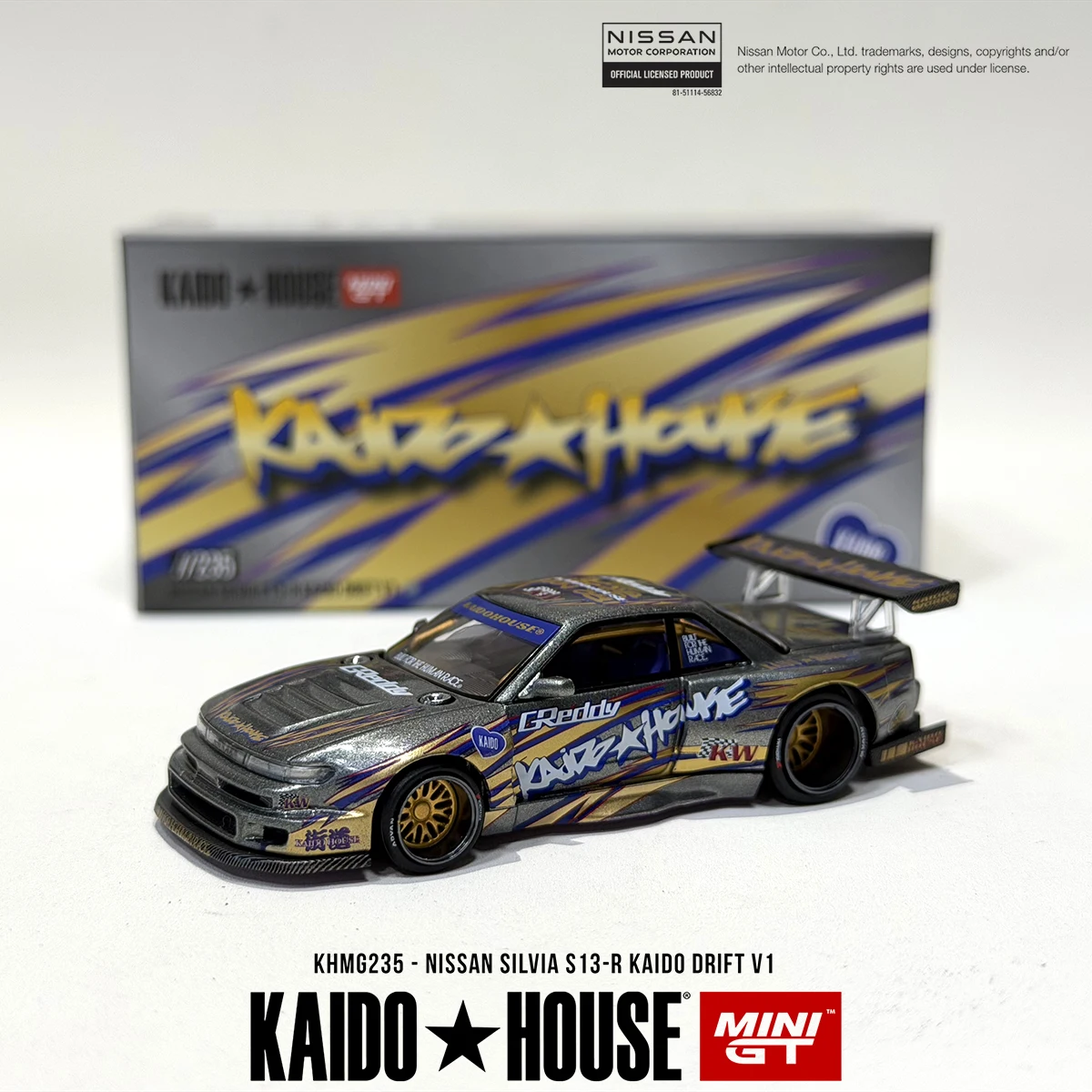 Kaido House 1:64 Nissan Silvia S13-R Kaido Drift V1 Matte Grey