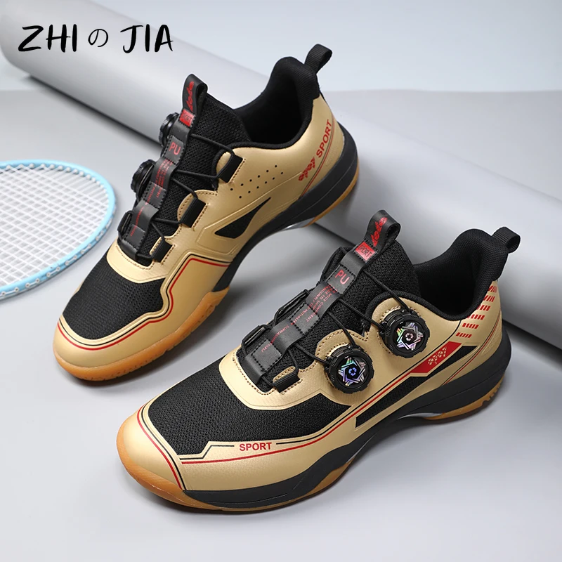 

Couple Rotary Buckle Tennis Shoes Teenage Badminton Table Tennis Shoes Spring Autumn Mesh Breathable Anti slip Sneaker