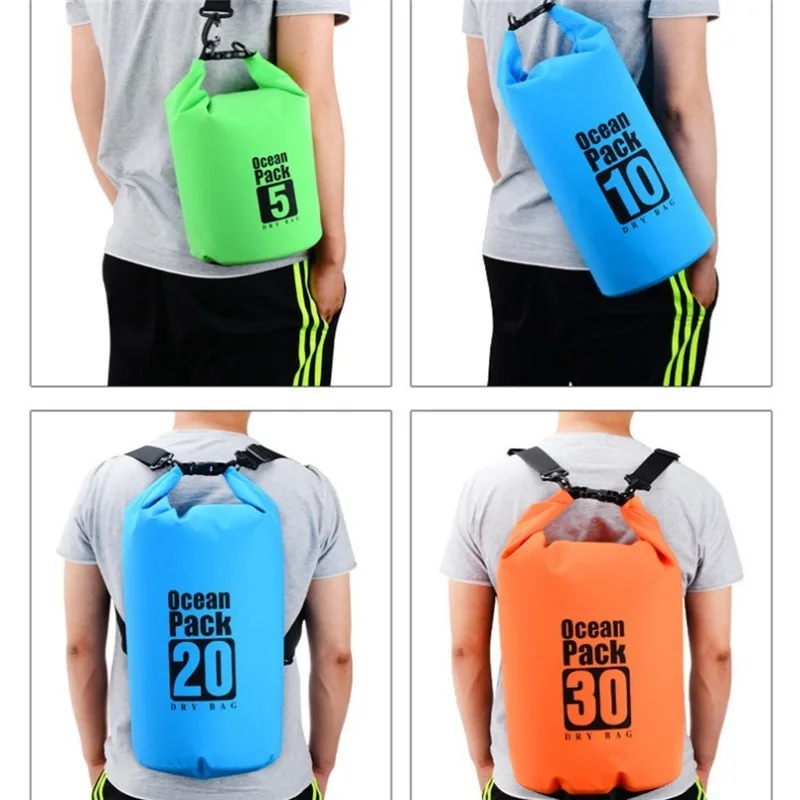 2L/5L/10L/20L /30 Waterproof Dry Bag Pocket Outdoor Diving Foldable Storage Beach Swimming Bag Rafting River Ocean Backpack