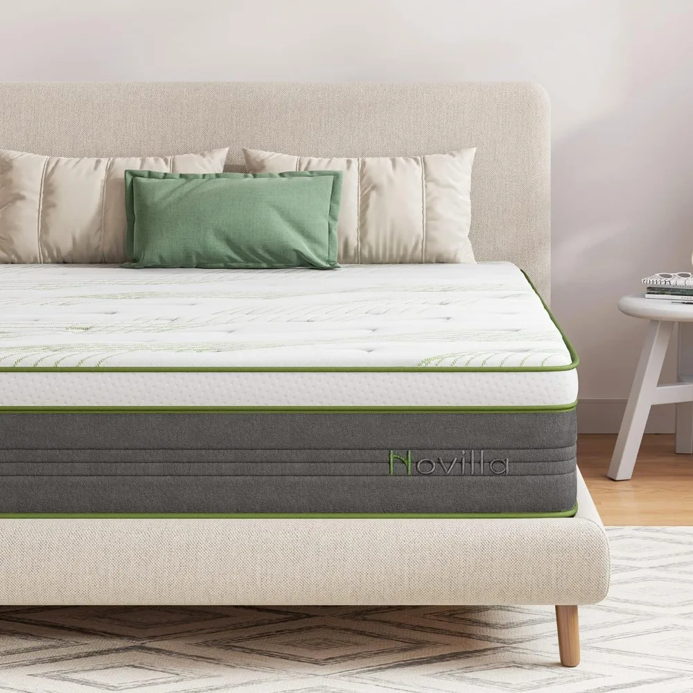 

Full Size Mattress, 10 Inch Hybrid Mattress in a Box with Individually Wrapped Pocket Coils & Memory Foam, Supportive