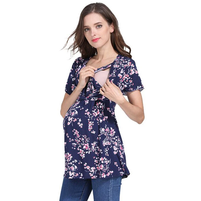 

Summer Maternity Clothes Oversized Nursing Top Women Long Breastfeeding Clothes T-Shirt Clothes Loose Shirt Pregnancy Clothes