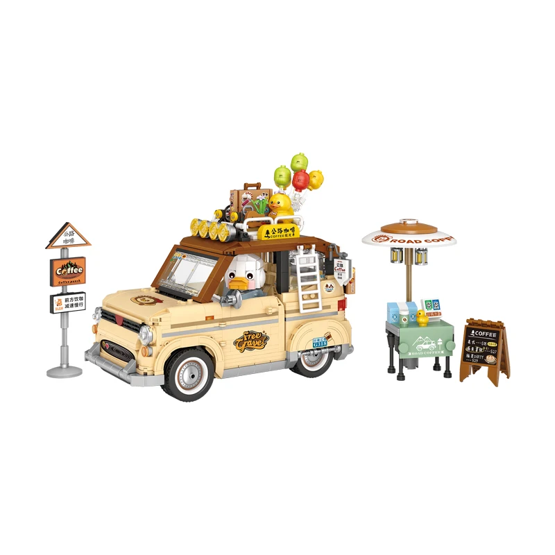 Loz Mini Camping Picnicking Building Blocks MOC Barbecue Grill Camping Tent Coffee Truck Model Toy Bricks Children Birthday Gift