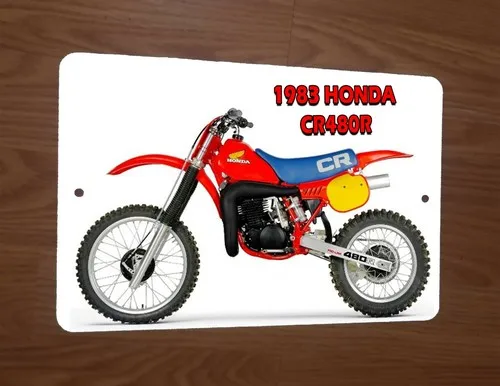 1983 CR480R Dirt Bike Motorcycle Motocross  Metal Wall Sign