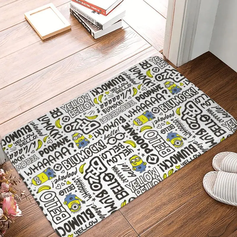Felpudo Minions personalizado, alfombra antideslizante para baño, cocina y jardín, 40x60cm