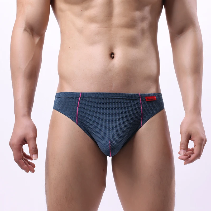 

New Arrival Men's Ice Silk Panties Sexy Underwear Man Mid Waist Briefs U Bulge Penis Pouch Underpants Male Butt Lifting Undies