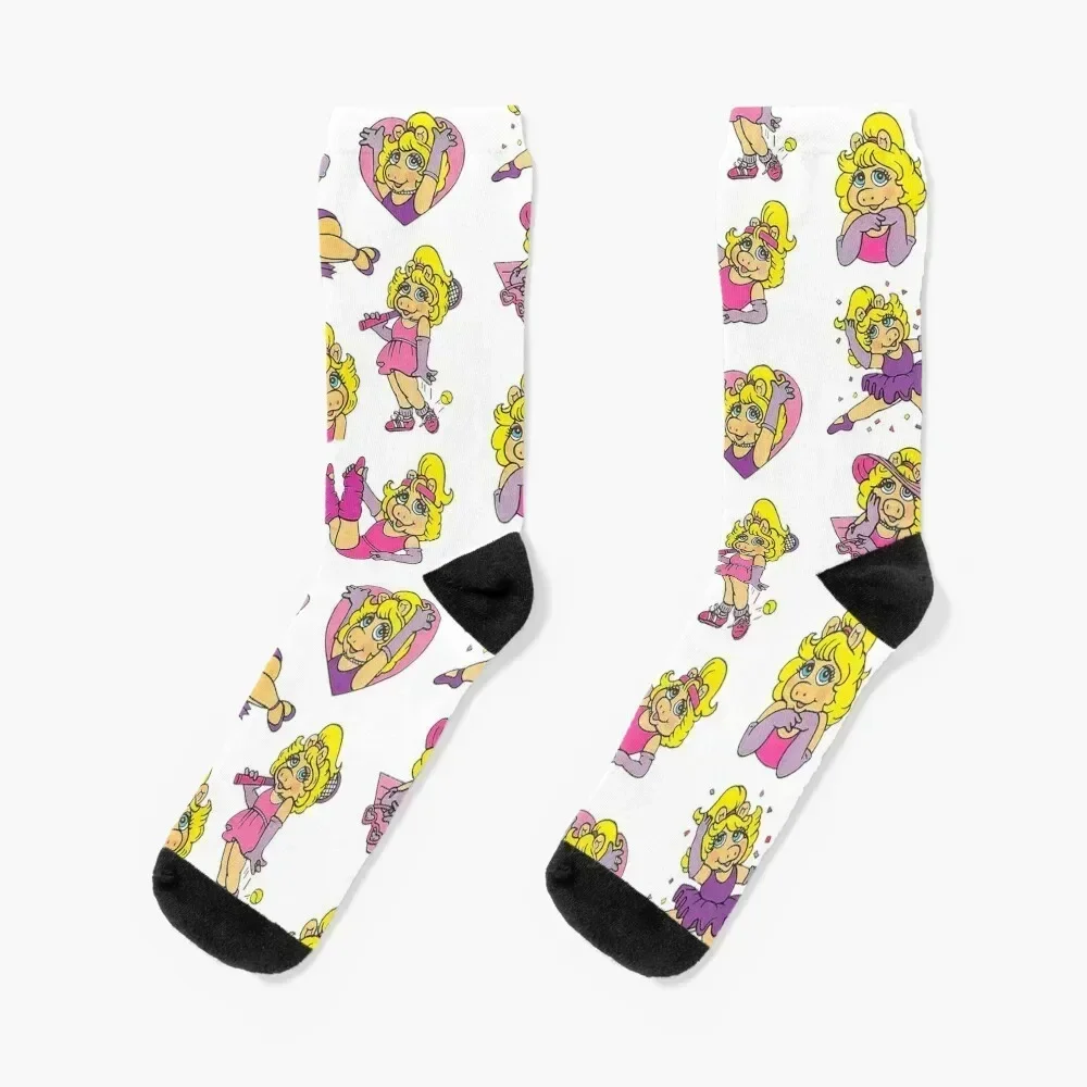 

1980s Piggy Socks new year cartoon summer Stockings compression Socks For Men Women's