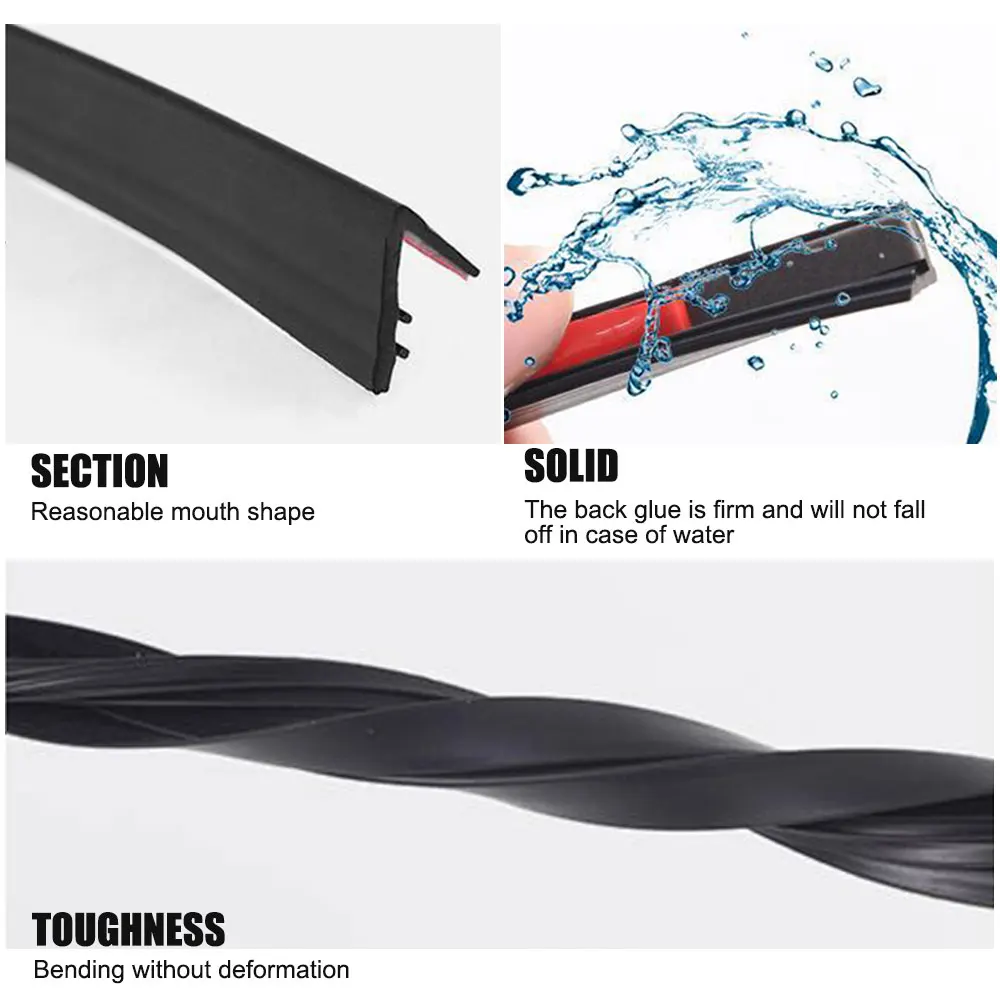 1/2/4m Car Window Seal Strip Car V Shape Rubber Side Window Filler Sealing Strips Noise Insulation for Car Window Lift