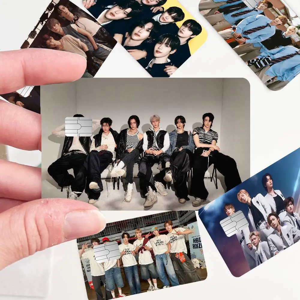 Kpop R-rIIZE Anime Cartoon Bear Skin Sticker Film Tape Case For Big Credit Debit Card Front Side