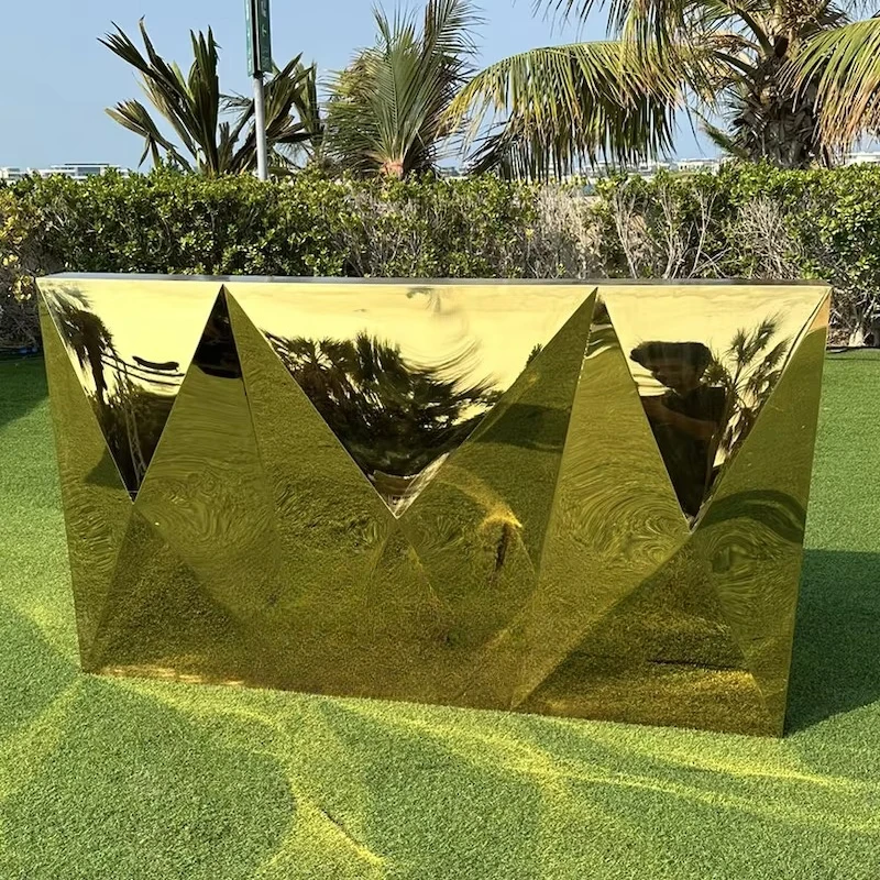 

Отель Ресторан Гостиная Лобби Квартира Вилла Модная Барная Мебель Золотой Зеркало Счетчик Из Нержавеющей Стали