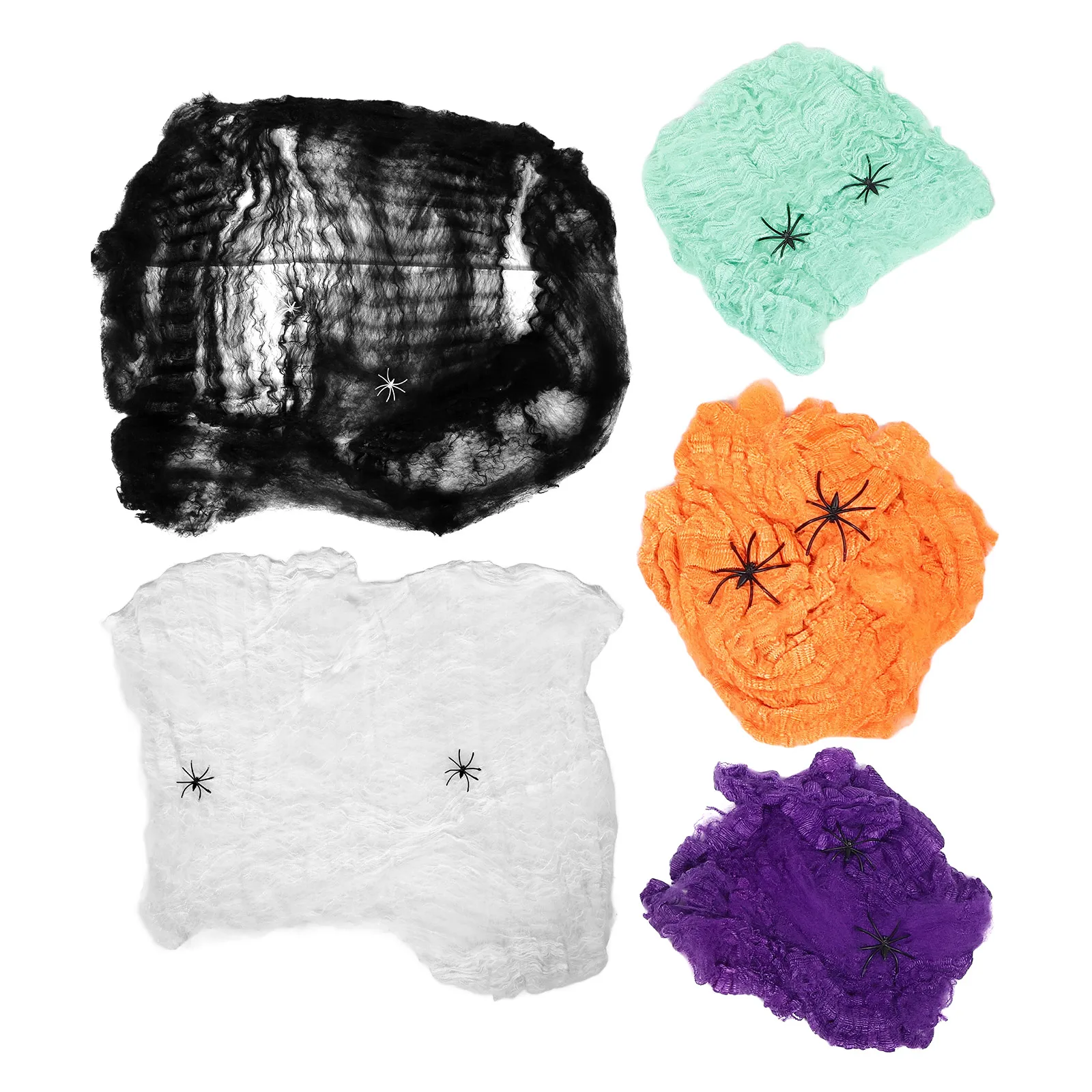 

5Sets Spider Web Decoration Props Halloween Stretchy Cobweb with Fake Spiders for Party Haunted Outdoor Indoor Scary