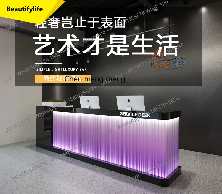 X188 Clothing barber shop Stainless steel bar counter Small checkout page Dance studio Reception desk