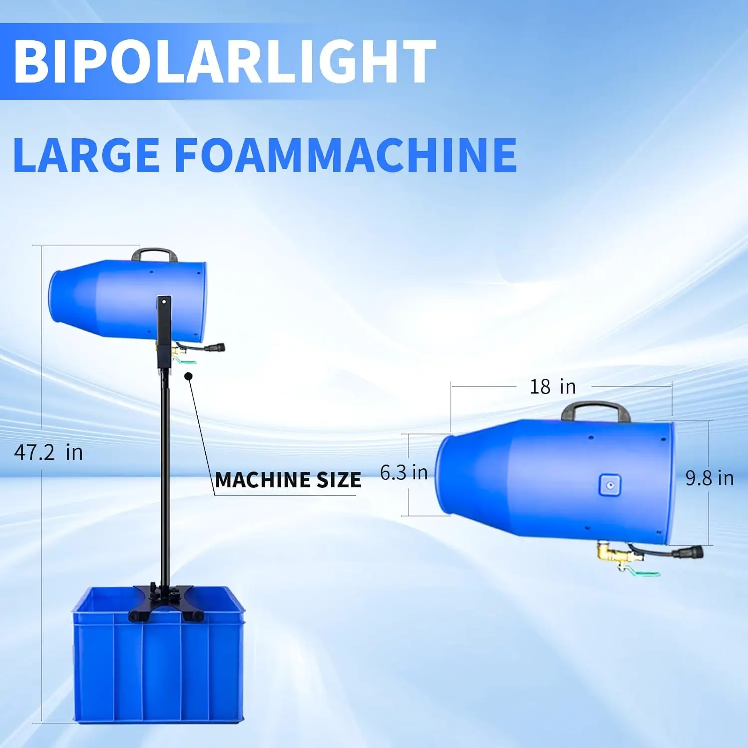 Machine à mousse pour fête, machine à mousse pour fête avec réservoir d'eau, canon à mousse pour jardin, piscine, intérieur, anniversaires, célébrations et B