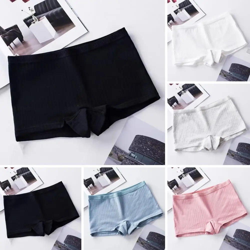 Lady Panties Mid Waist Lady Boxers Underwear with High Elasticity Safety Shorts for Women Anti-shrink Anti-exposure for Tight