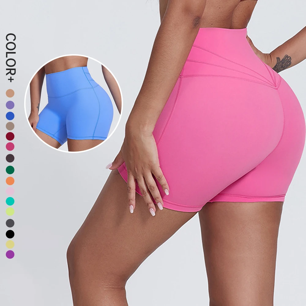 

Спортивные шорты SHINBENE с высокой талией, сексуальные, с эффектом подтяжки бедер, 4 дюйма, для тренировок и бега, с эластичной застежкой, однотонные, для йоги и фитнеса